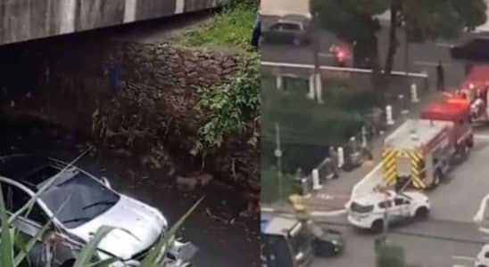 Carros Caem Em Córrego Após Batida Em Osasco