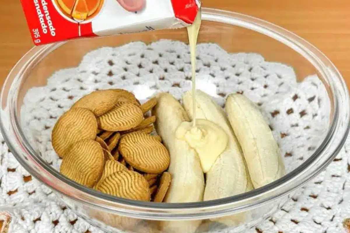 Sobremesa De Banana Com Bolacha Super Fácil De Fazer Que É Só Assar No Forno Ou Airfryer