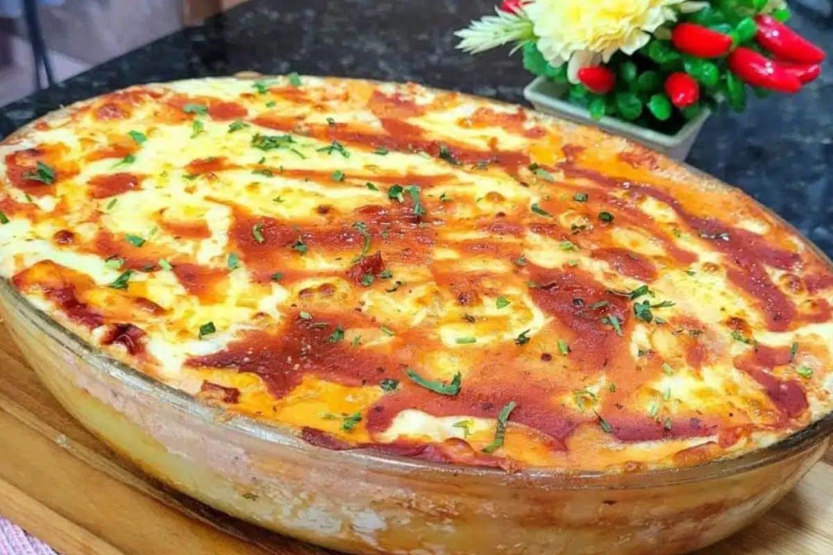 Mandioca Recheada Gratinada