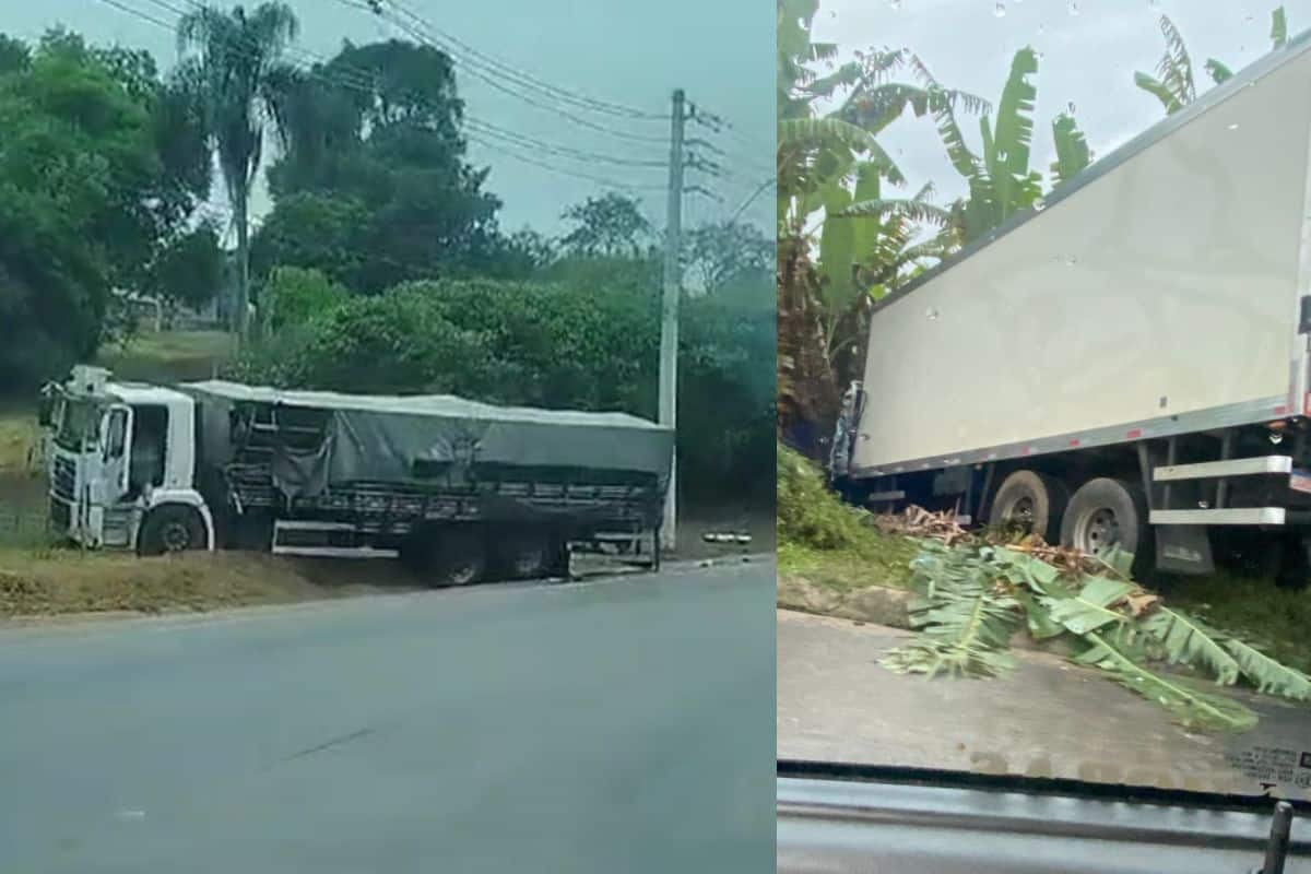 Vídeo Mostra Momento Em Que Caminhões Quase Batem De Frente Em Rodovia De São Roque