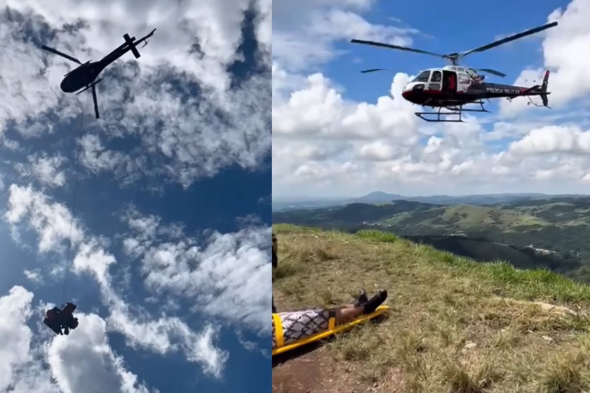 Helicóptero Águia 16 É Acionado Para Socorrer Idosa Em Montanha Do Saboó Em São Roque