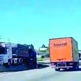 Carreta Sem Freio Fica Pendura Sobre Estrutura De Concreta Na Castello Branco