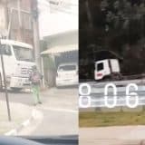 Em Aluminio Caminhao De Coleta De Lixo Perde Cacamba Na Raposo Tavares E Assusta Motoristas