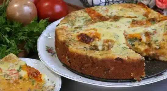 Torta Com Massa De Creme De Leite E Milho-Verde Lowcarb Para Substituir A Pizza 4 Torta Com Massa De Creme De Leite