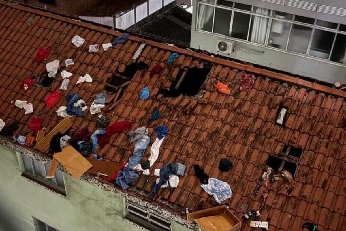 Em Briga De Casal, Homem Surta E Joga Móveis E Roupas De Prédio Em São Vicente