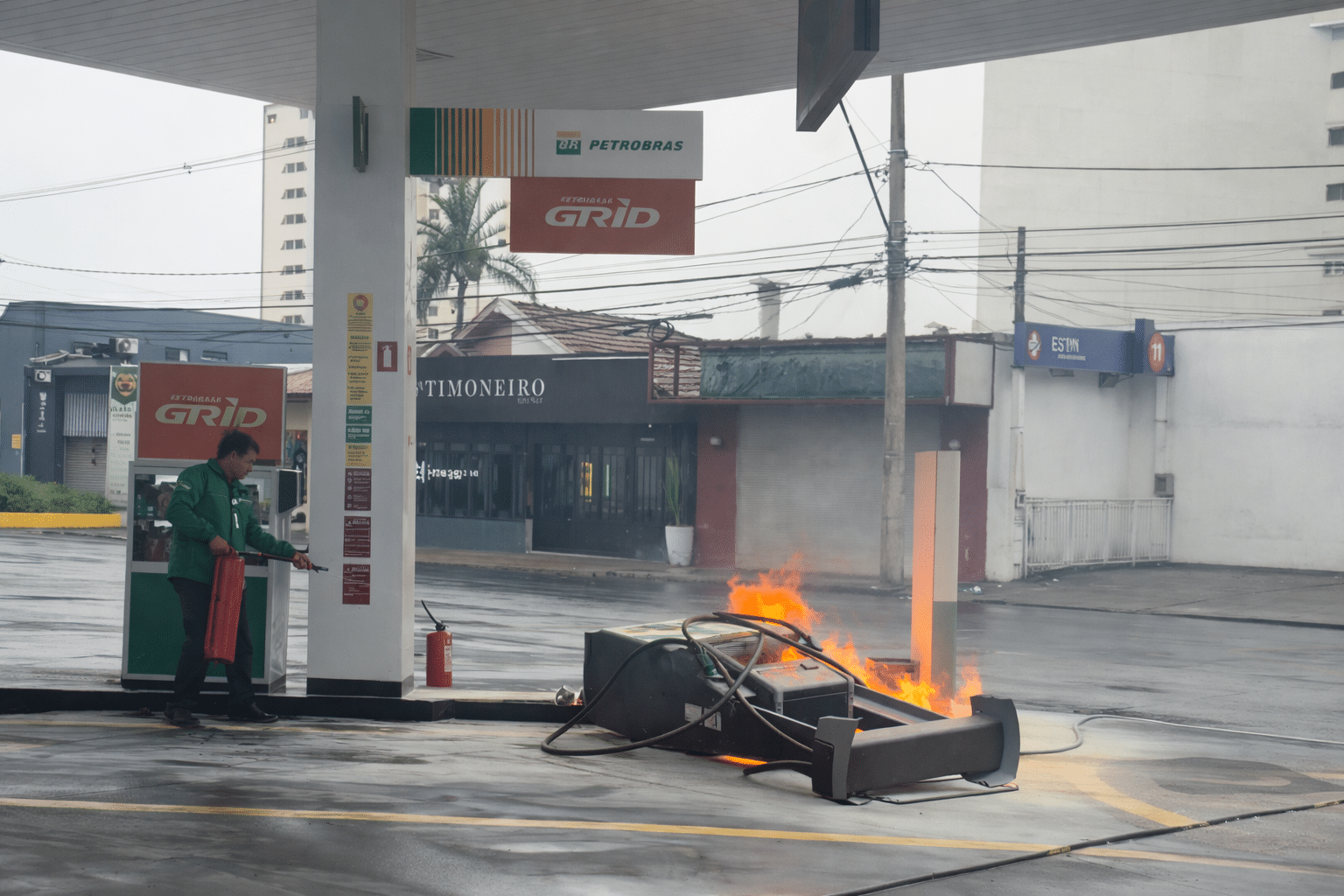 Incêndio Em Bomba De Combustível Assusta Clientes No Centro De São Carlos