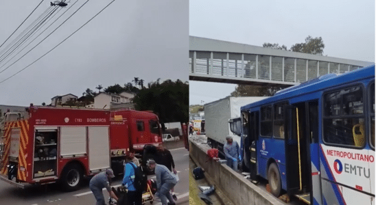 Colisão Entre Caminhão E Ônibus Trava O Trânsito Na Raposo Tavares, Em Cotia